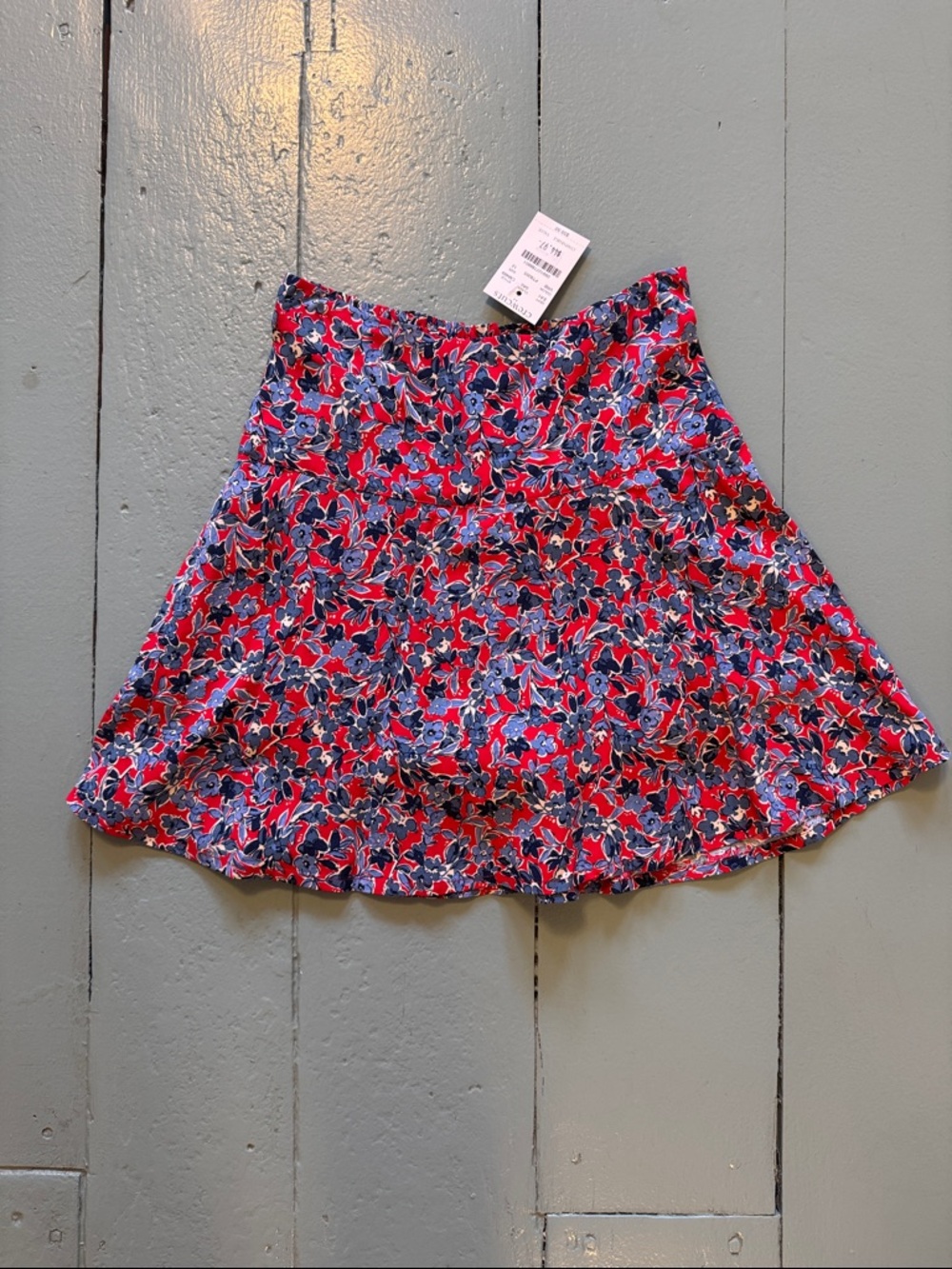 Crewcuts JCrew Floral A-Line Skort in Red and Blue NWT size 12 girls